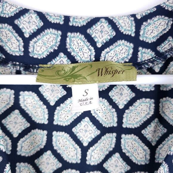 Whisper Boho V Neck 3/4 Sleeve Top Size Small - Picture 3 of 5